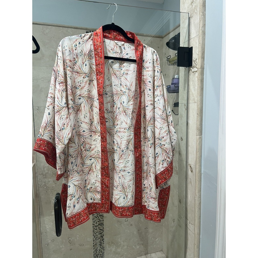 Max Studio Kimono Women XL Open Front Top Floral Bohemian 8701D20 Multicolor